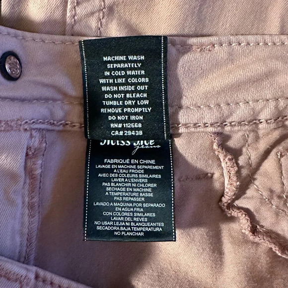 Women's 27 Miss Me Mid-Rise Easy Crop Pants Dusty Pink Stretch Zipper Fly - Picture 10 of 11